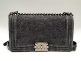 Chanel Medium Boy Bag In Quilted Black Denim Fw1024wxzxsa