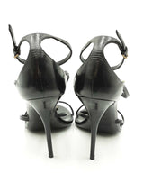 Saint Laurent Cassandra Black Leather Heels Size 39.5 Eb0626exdu