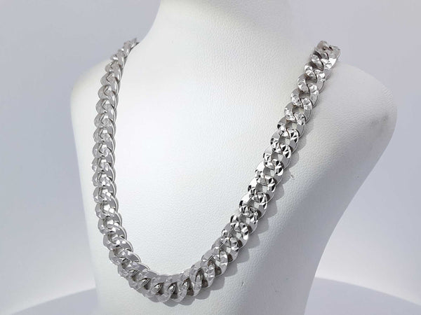 18k White Gold 36.6 Grams Cuban Link Chain 20 Inches Aa0825lexzsa