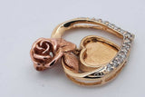 14k Yellow Gold Heart Pendant With Diamonds 4.3 Grams Eb0426oxzsa