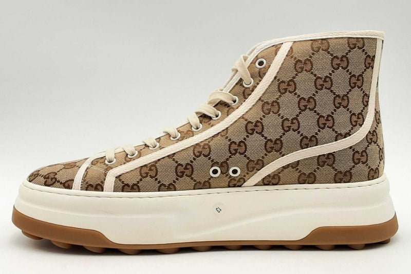 Gucci Tennis 1977 Gg Monogram Canvas High Tops Sneakers Size 13 Eb0924oxzsa