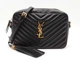 Yves Saint Laurent Lou Camera Bag In Black Matelassé Leather Fw07260owxdu