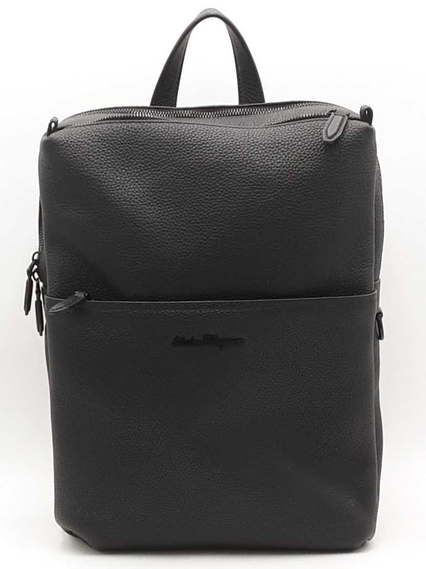 Salvatore Ferragamo Leather Backpack Black Aa0825wxzsa