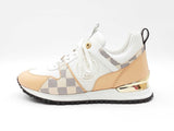 Louis Vuitton Run Away Sneakers In Damier Azur Canvas & Leather Sz 7 Fw0626lrzdu