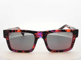 Prada Striped Radica Rectangular Acetate Frame Blue Lens Sunglasses Fw0925crdu