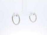 Diamond & 10k White Gold Inside Out Hoop Earrings 2.9 Grams Fw0526lwrdu