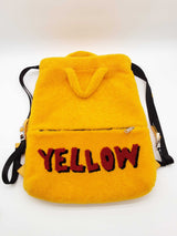 Fendi Vocabulary Yellow Shearling Drawstring Backpack Do1225pxzde