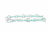 Tiffany & Co. Blue Enamel Clasping Link 925 Bracelet 22.5g 7.5 Inch Eb0626lxzsa