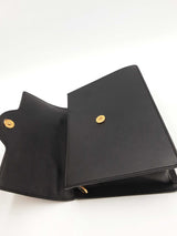 Versace La Medusa Black Leather Top Handle Bag Eb0426pxzsa