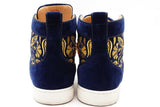 Christian Louboutin Louis Orlato Blue Velvet Sneakers Size 43.5 Eb0726lrxde
