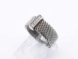 Tiffany & Co. Somerset Wide Mesh Ring In Sterling Silver 3.9g Size 5 Fw1125izdu