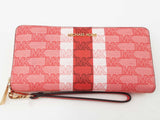 Michael Kors Red Jet Set Travel Large Continental Wristlet Wallet Sd0826wxdu