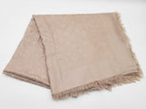 Louis Vuitton Beige Gray Silk Wool Monogram Shawl Do0325orxde