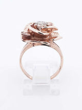0.48 Ct Diamond & 10k Yellow Gold Rose Ring 5.5 Grams Size 4.5 Fw0925pordu