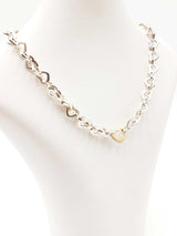 Tiffany & Co. Heart Links Necklace In Silver & 18k Gold 71g 16 Inch Fw0726orxdu