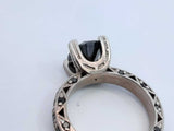 Approx. 2.22ctw Black Diamond Ring In 10k White Gold 5.2 Grams Size 6 Eb1124ixdu