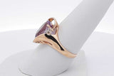 Oval Purple Gemstone & Diamond Ring In 14k Yellow Gold 5.8 Grams Size 8.5 Eb0226oxzsa