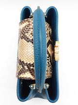 Louis Vuitton Capucines Blue Leather Python Skin Crossbody Bag Do0125oxzxde