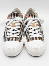 Burberry Jack Trainers In Archive Check Cotton Canvas Size Eu 39 Fw1125ozxdu