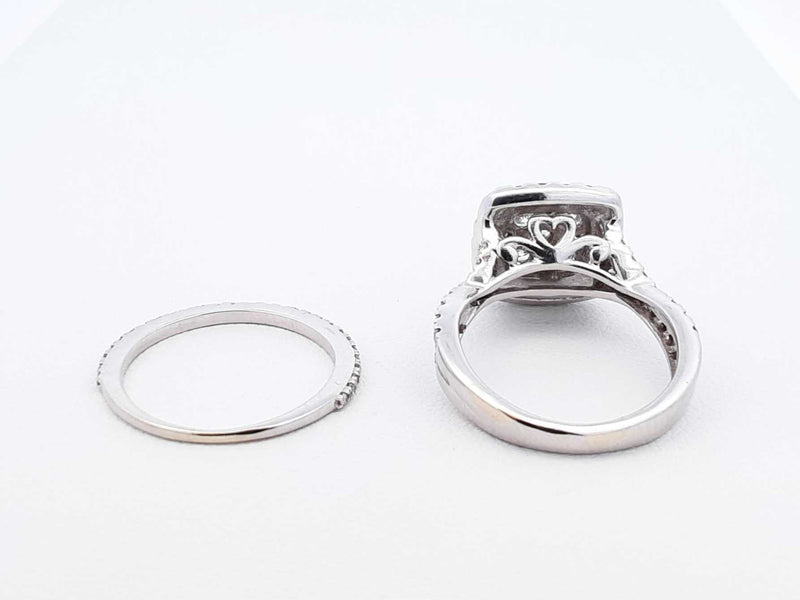 1.98 Cttw Diamond & 14k White Gold Bridal Set 6 Grams Size 5 Fw0125lzxdu