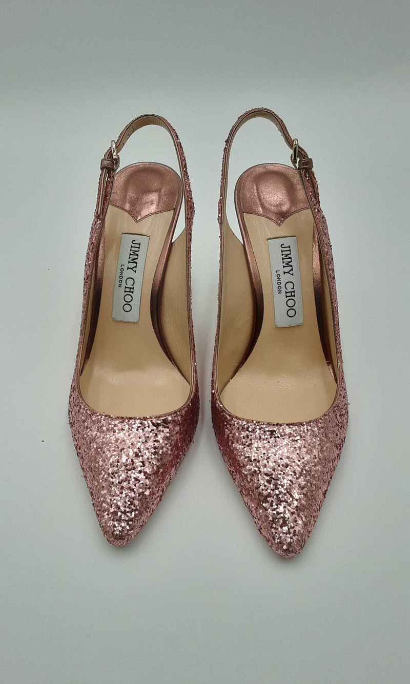 Jimmy Choo Candy Floss Erin 85 Sequin Heels Size 38 Hs0823ozxsa