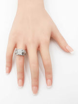2.08 Cttw Mixed-cut Diamond & 10k White Gold Ring 8.6 Gram Size 7.75 Fw0625prxdu
