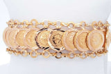 22k Yellow Gold Coin Style Link Bracelet 23.6 Grams 7.5 Inch Eb0626wrxzde