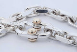 Tiffany & Co. Makers Sterling Silver Link 18k Bracelet 57.7g 9 Inch Eb0626rxzde