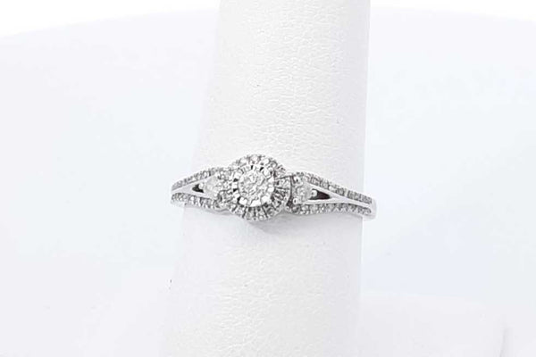 1.2ctw Diamond Ring In 10k White Gold 2.5 Grams Size 7 Eb0525ocxdu