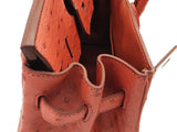 Hermes Birkin 30cm Brique Red Ostrich Palladium Hardware Handbag Do0626lrxzxde