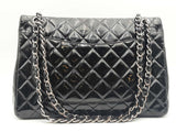 Chanel Classic Maxi Black Quilted Patent Leather Double Flap Bag Sd0825wzxzsa