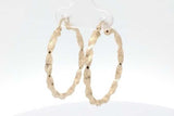 18k Yellow Gold Twisted Hoop Earrings 1.9 Grams Eb0926lrxsa