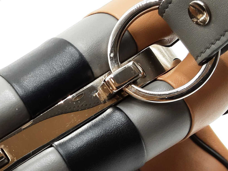 Prada Baiadera Frame Satchel Bag In Multicolor Striped Leather Fw0725wxzdu