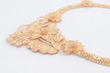 22k Yellow Gold Floral Choker Necklace 32.1 Grams 15 Inch Eb0426wixzsa