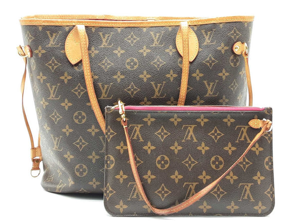 Louis Vuitton Mm Monogram Neverfull Fuschia Shoulder Bag Lh0924cxzde