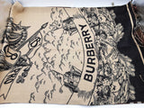 Burberry Brown Check Knight Logo Cashmere Silk Blend Scarf Do0326loxde
