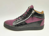 Giuseppe Zanotti Purple Satin & Black High Top Sneakers Size 46 Fw1024ersa