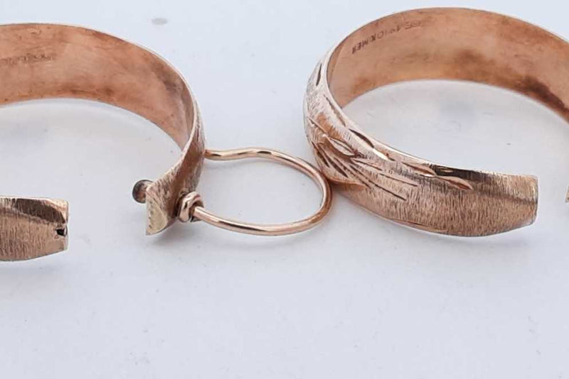 10k Rose Gold Etched Hoop Earrings 4.1 Grams Eb0824crsa