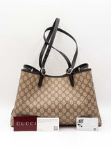 Gucci Emblem Large Tote In Beige & Brown Gg Monogram Coated Canvas Fw1225lzxzdu