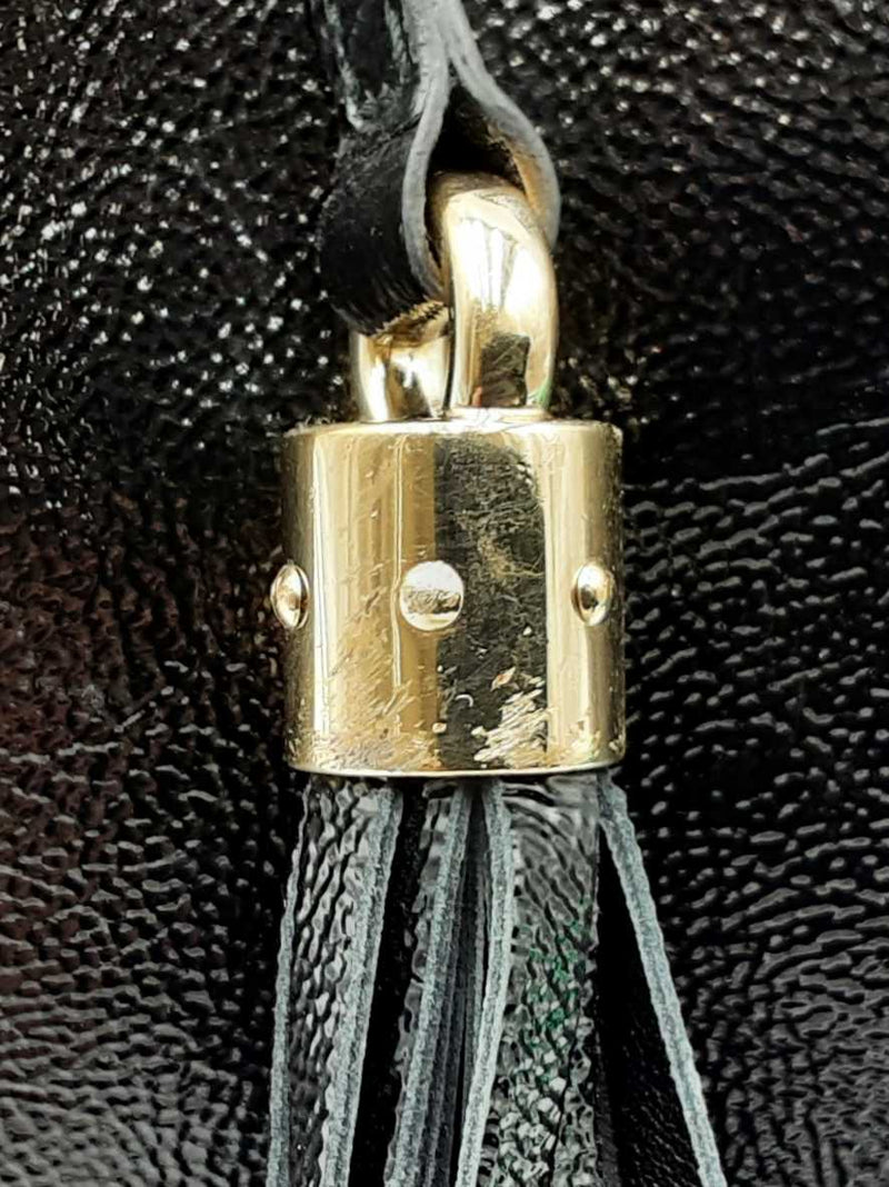 Gucci Soho Chain Shoulder Bag In Black Patent Leather Fw0225wxzdu