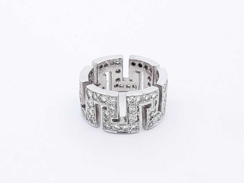 4.32 Cttw Diamond & Platinum Greek Key Eternity Band 14.6 Grams Size 5 Fw0625rzxdu