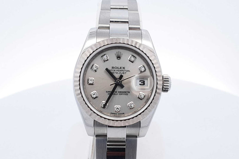 Rolex 26mm Oyster Perpetual Datejust Stainless Steel Watch 18k Bezel Eb325wxxzsa
