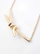 Tiffany & Co. Knot Pendant Necklace In 18k Gold 8.5 Grams 17 Inch Fw0826lxzxdu