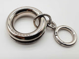 Burberry Palladium Plated Leather Detail Grommet Keychain Bag Charm Do10llxde