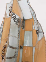 Chanel Pvc Beige & Blue Patchwork Flap Bag Eb0626cxzsa