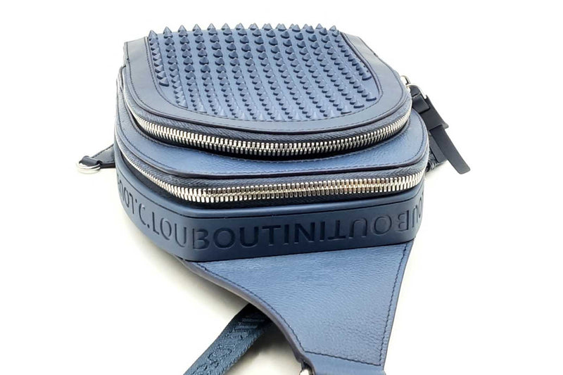 Christian Louboutin Loubifunk Blue Leather Backpack Eb0325sxzsa