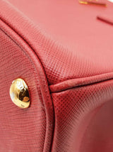 Prada Galleria Double Zip Tote Bag In Red Saffiano Leather Fw0925przdu