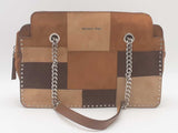 Michael Kors Astor Patchwork Suede Satchel Brown Aa0626rzsa