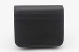 Balenciaga Black Leather Cash Flap Coin & Card Holder Wallet Eb0626lxzsa