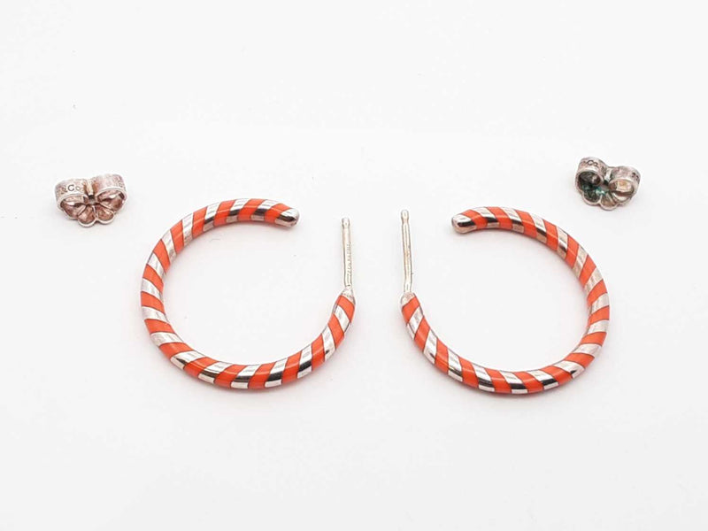 Tiffany & Co. Paloma Picasso Sterling & Enamel Swirl Hoop Earrings Fw0125lcrdu